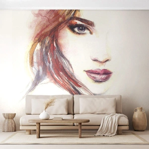 Fotomurali Standard Eco - Vademecum: seguimi - Donna, Ritratto di una donna, Bel viso - 450x315 cm