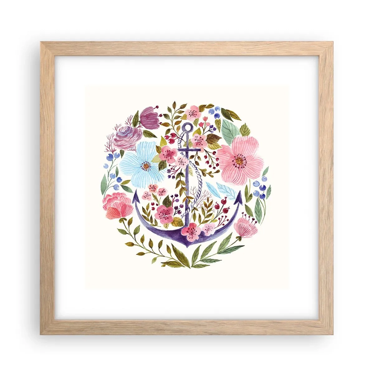 Poster in cornice rovere chiaro - Il bel sogno del marinaio - 30x30 cm