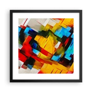 Poster in cornice nera - Intreccio multicolore - 40x40 cm