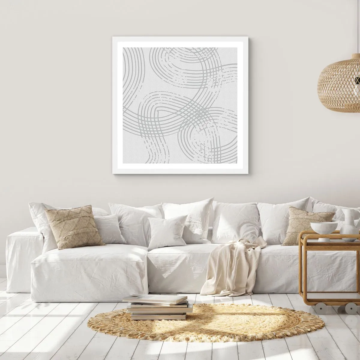 Poster in cornice bianca - Non vi è una via diritta - 60x60 cm