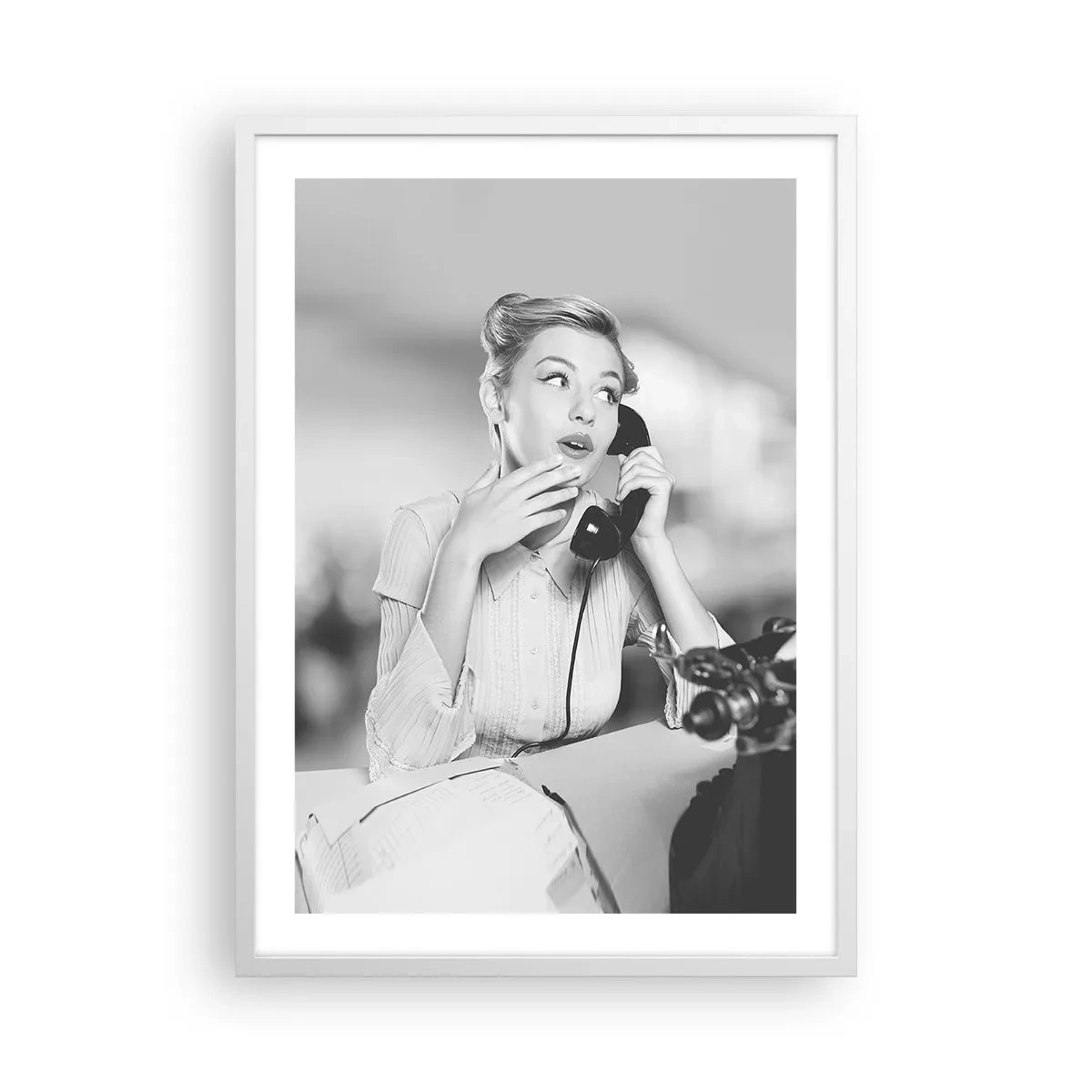 Poster in cornice bianca - Salve, qui gli anni '50 - 50x70 cm
