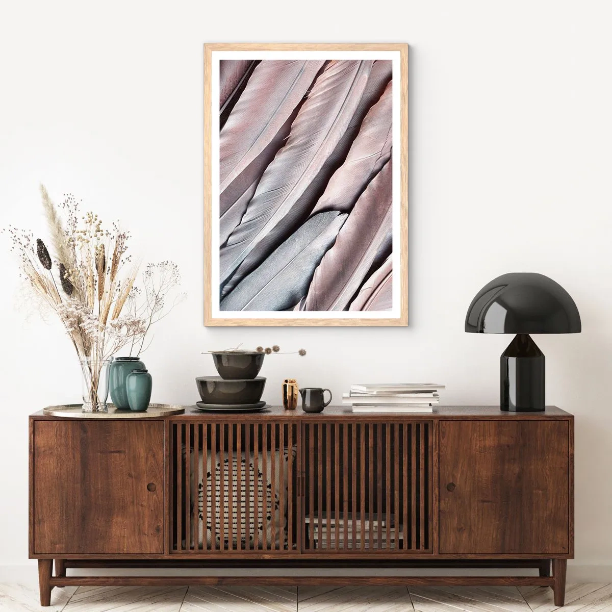 Poster in cornice rovere chiaro - Argento rosato - 30x40 cm