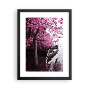 Poster in cornice nera - Nel silenzio rosa - 30x40 cm