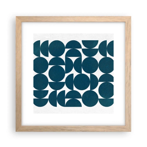 Poster in cornice rovere chiaro - Cerchi e semicerchi - 30x30 cm