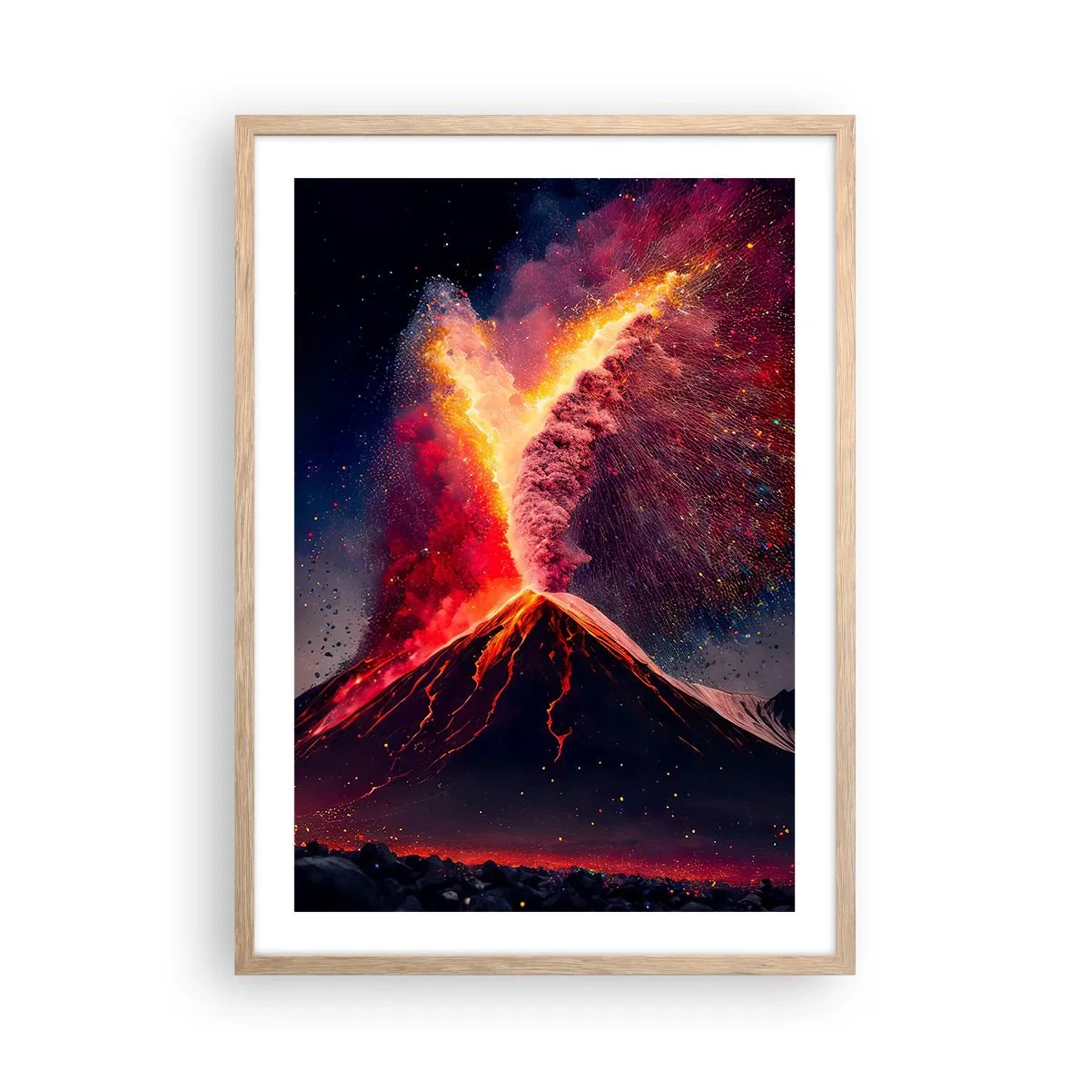 Poster in cornice rovere chiaro - Bellezza e minaccia - 50x70 cm