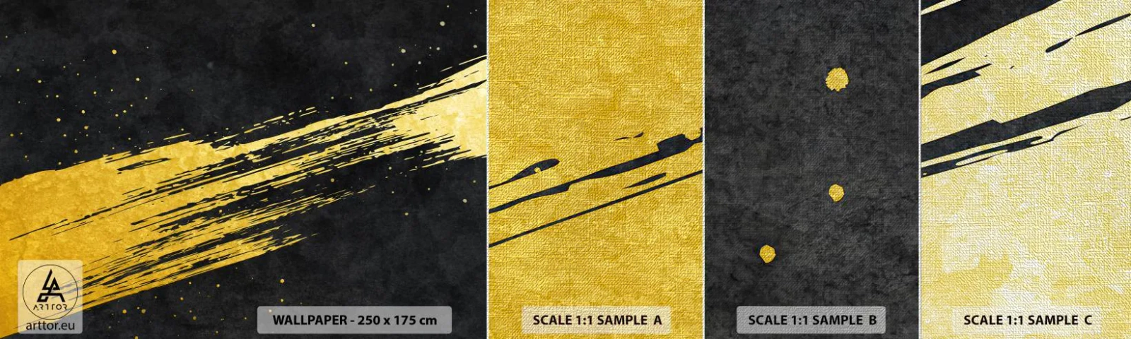 Campione di Fotomurale Premium Canvas - Salto nell'iperspazio - Art Deco, Elegante, Buio - 100x30 cm