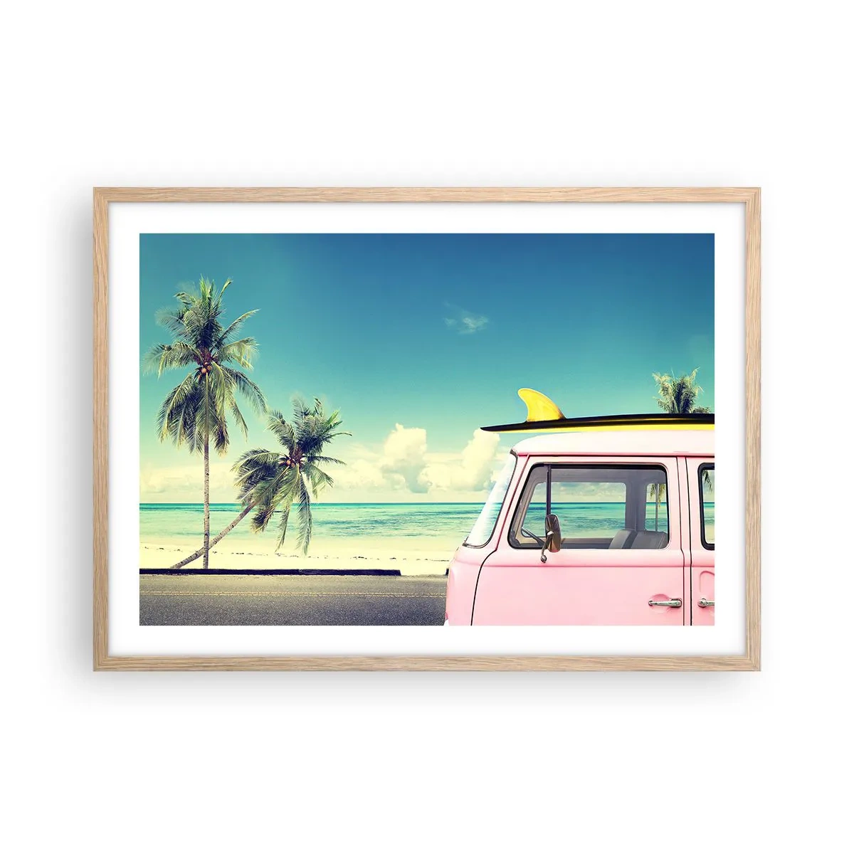 Poster in cornice rovere chiaro - Tempo di vacanze - 70x50 cm