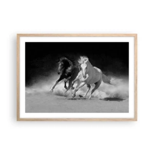 Poster in cornice rovere chiaro - Il galoppo della libertà - 70x50 cm