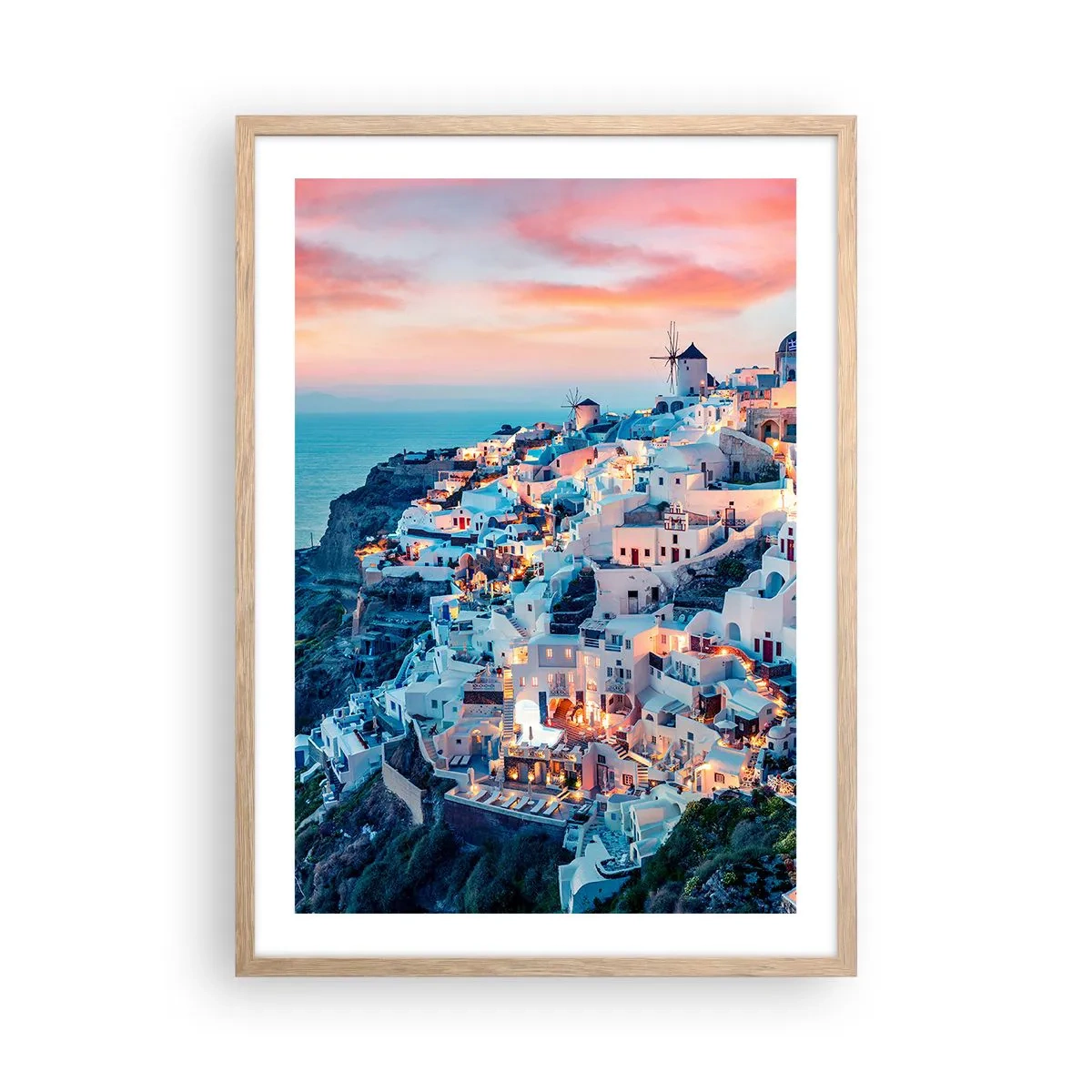 Poster in cornice rovere chiaro - La tua grossa vacanza greca - 50x70 cm