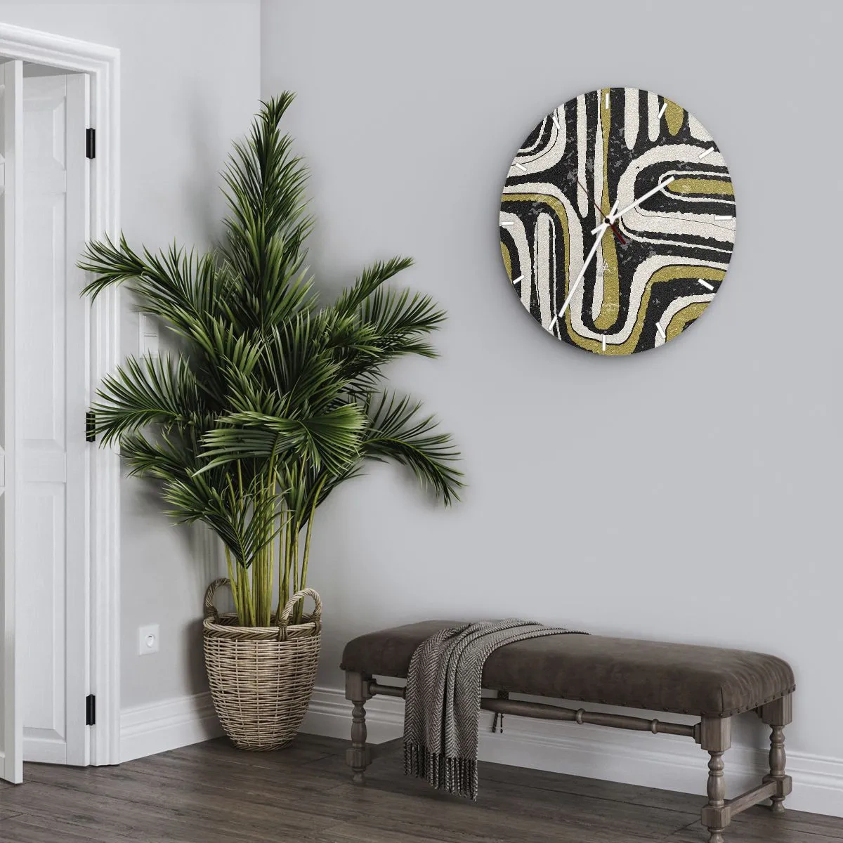 Orologio da parete - Orologio in Vetro - Composizione: strade e vicoli - 30x30 cm