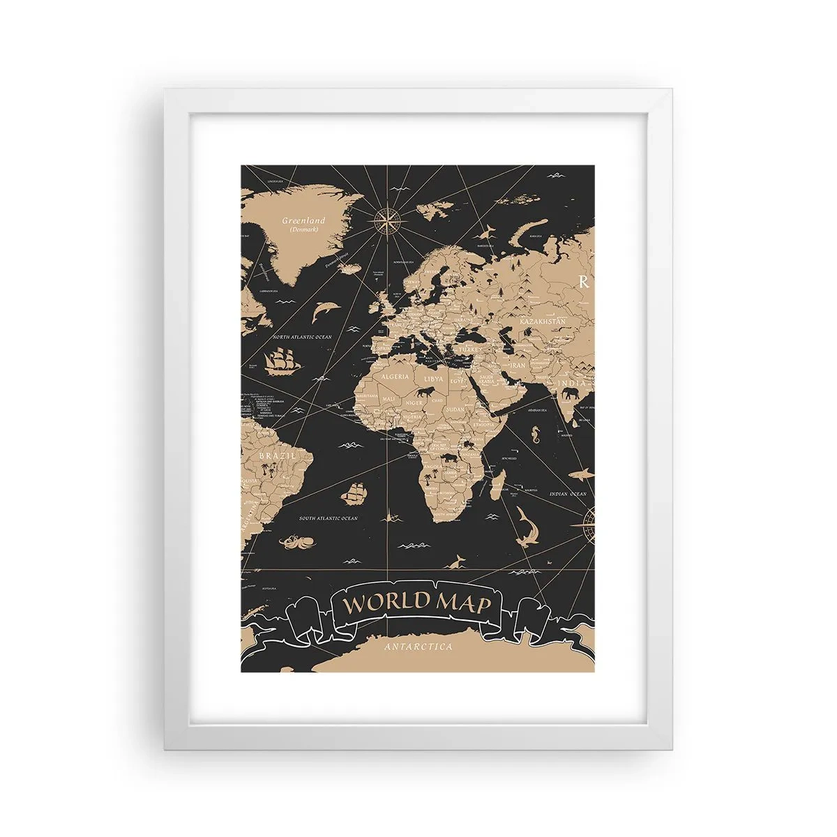 Poster in cornice bianca - I confini del mio mondo - 30x40 cm