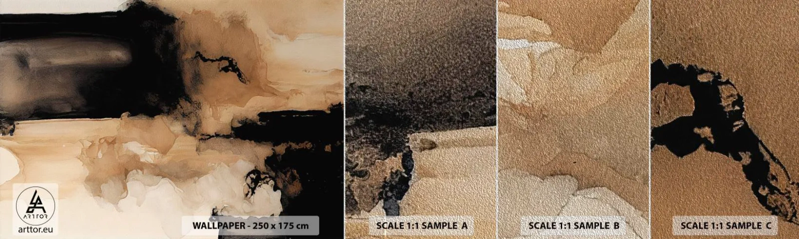 Campione di Fotomurale Premium Sand - Astrazione intrigante - Astrazione, Fumo, Minimalista - 100x30 cm