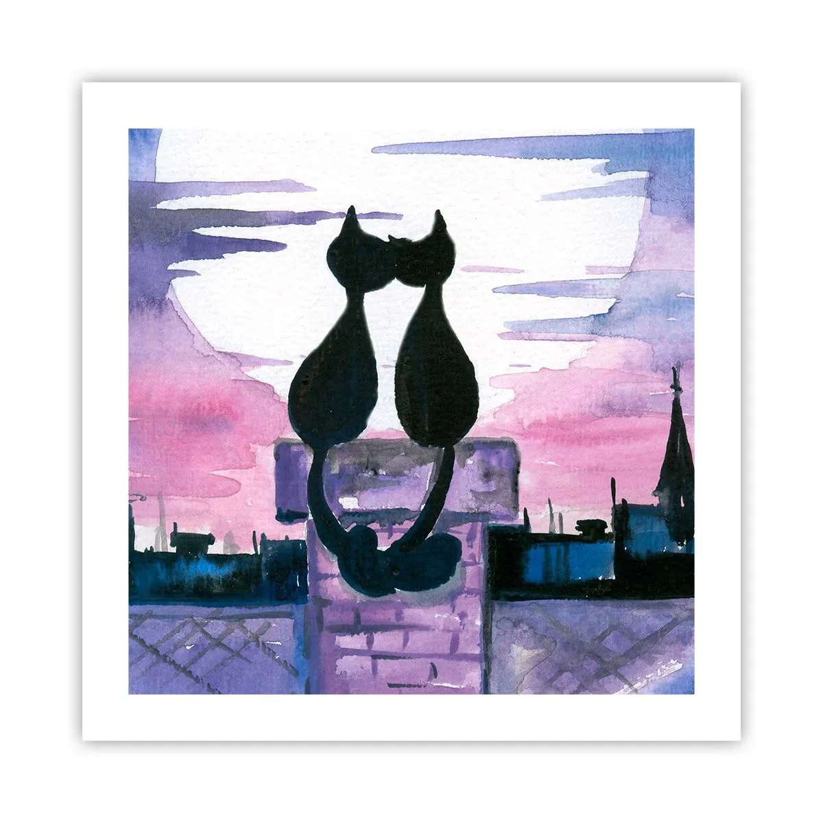 Poster - Appuntamento sotto la luna - 50x50 cm