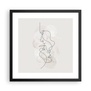 Poster in cornice nera - Intrecciati in un abbraccio - 40x40 cm