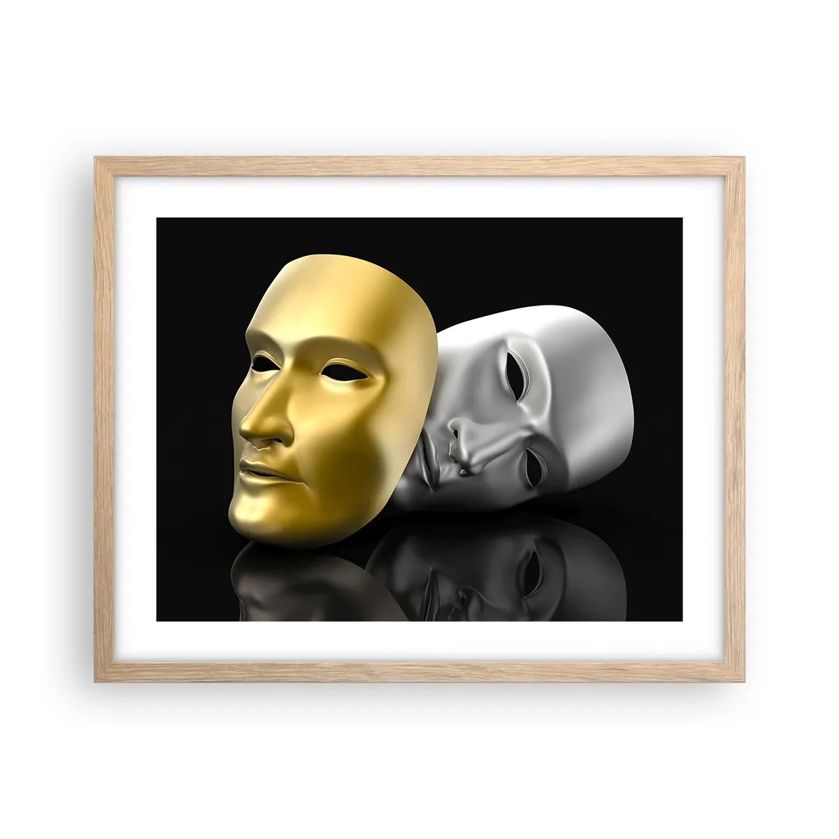 Poster in cornice rovere chiaro - La vita è teatro - 50x40 cm