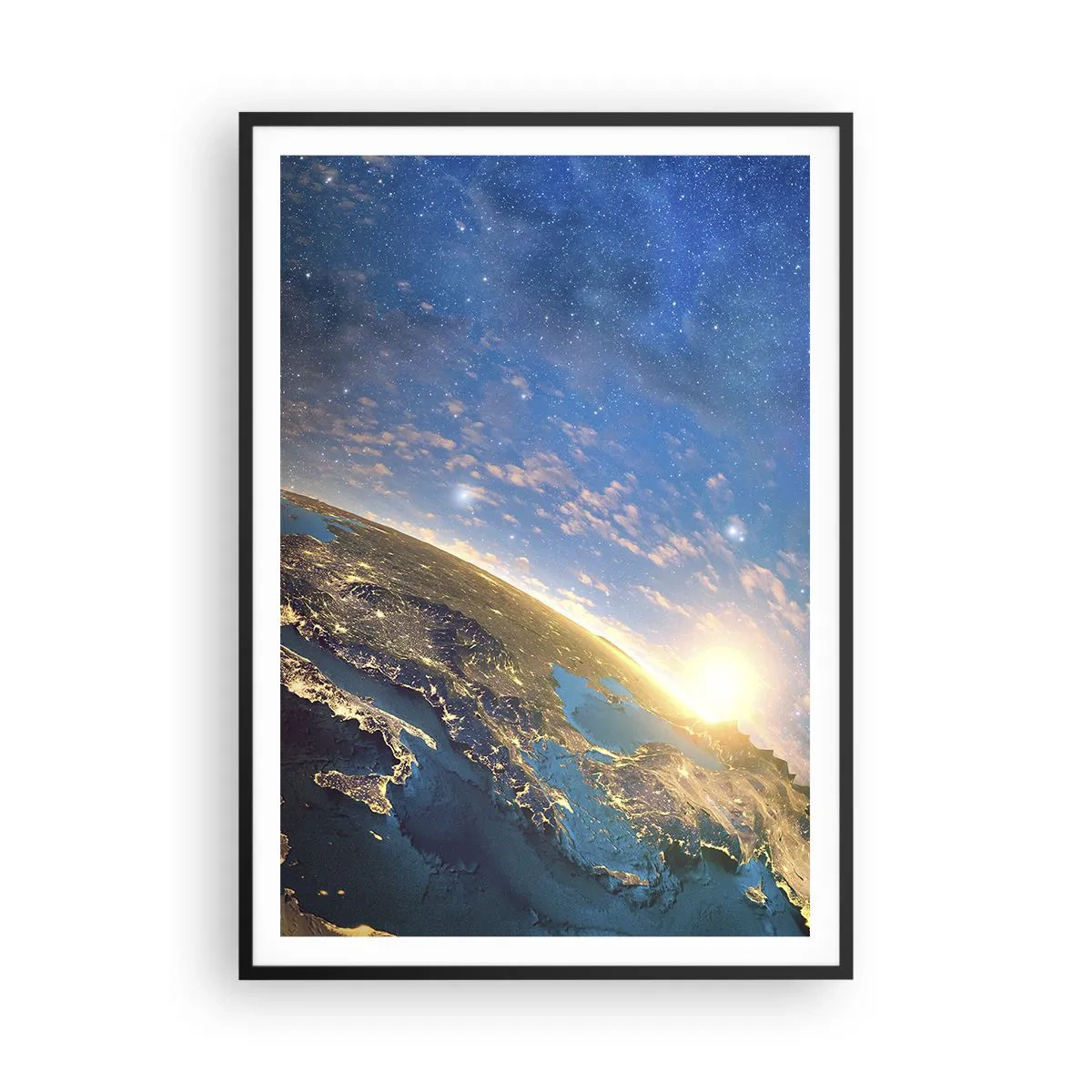 Poster in cornice nera - Guardiamoci da lontano - 70x100 cm