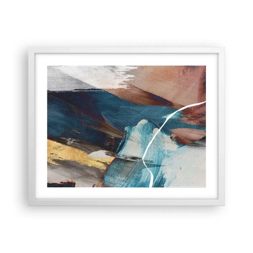 Poster in cornice bianca - Con forza ed energia - 50x40 cm