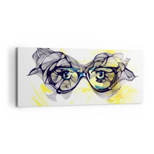 Quadro su tela - Stampe su Tela - Attraverso gli occhiali blu - 100x40 cm