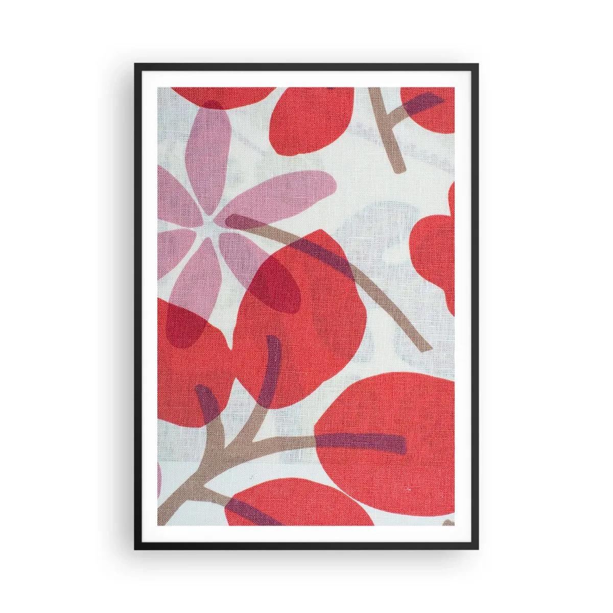 Poster in cornice nera - Composizione di fiori in rosa - 70x100 cm
