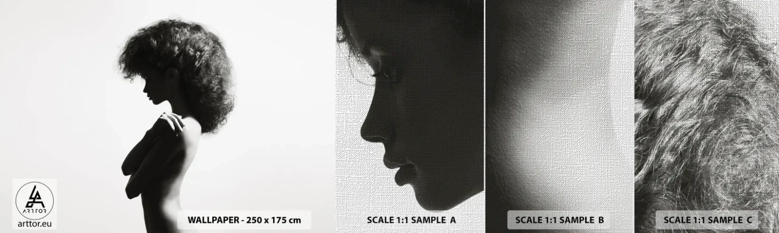 Campione di Fotomurale Premium Canvas - Come un fiore su un gambo snello - Donna, Corpo, Modello - 100x30 cm