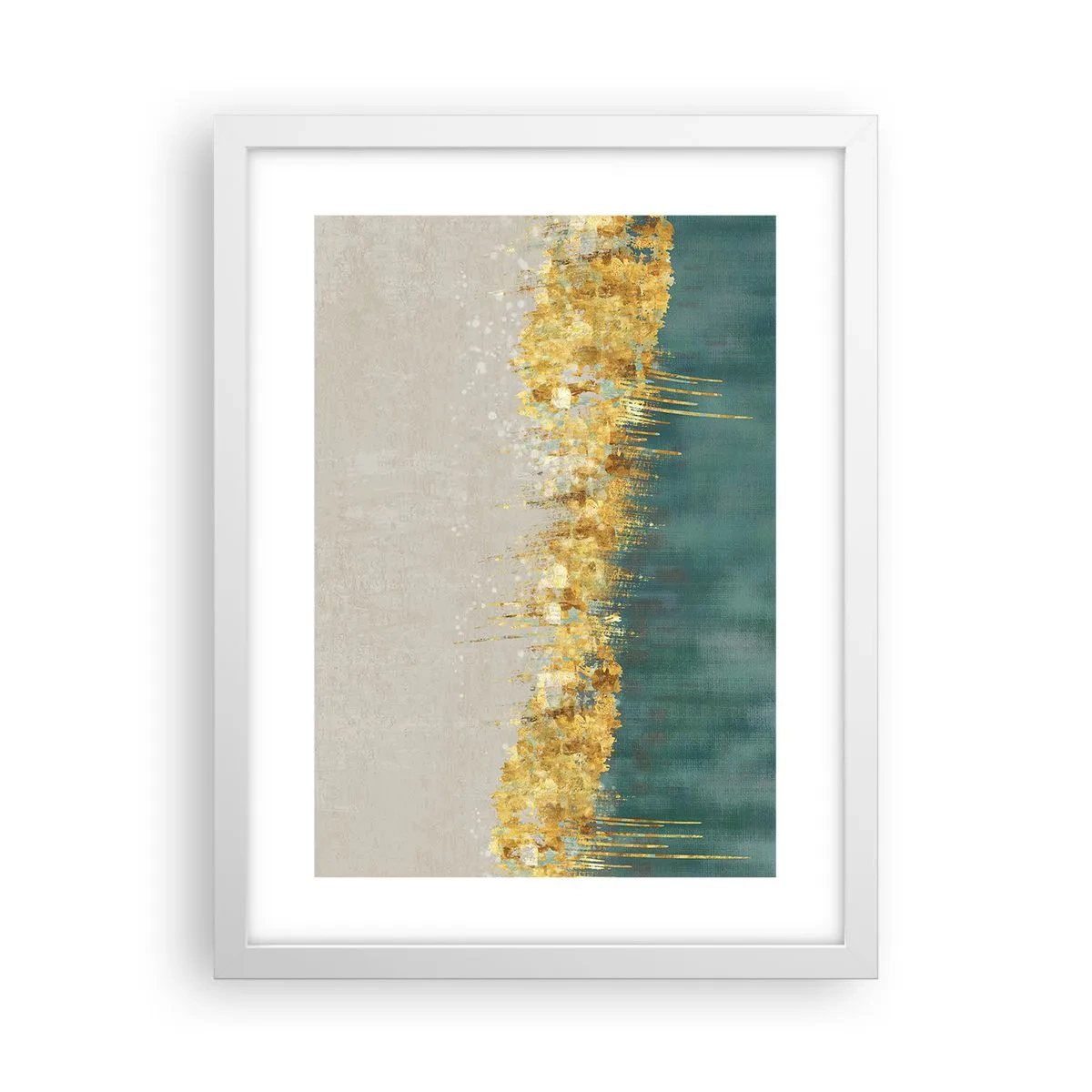 Poster in cornice bianca - Confine dorato - 30x40 cm