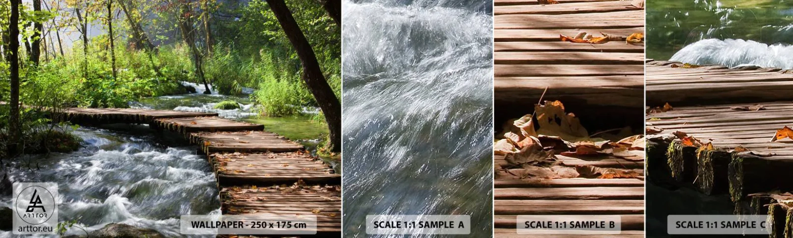 Campione Di Fotomurale Standard Eco - Sulla cascata spumeggiante - Paesaggio, Croazia, Natura - 100x30 cm