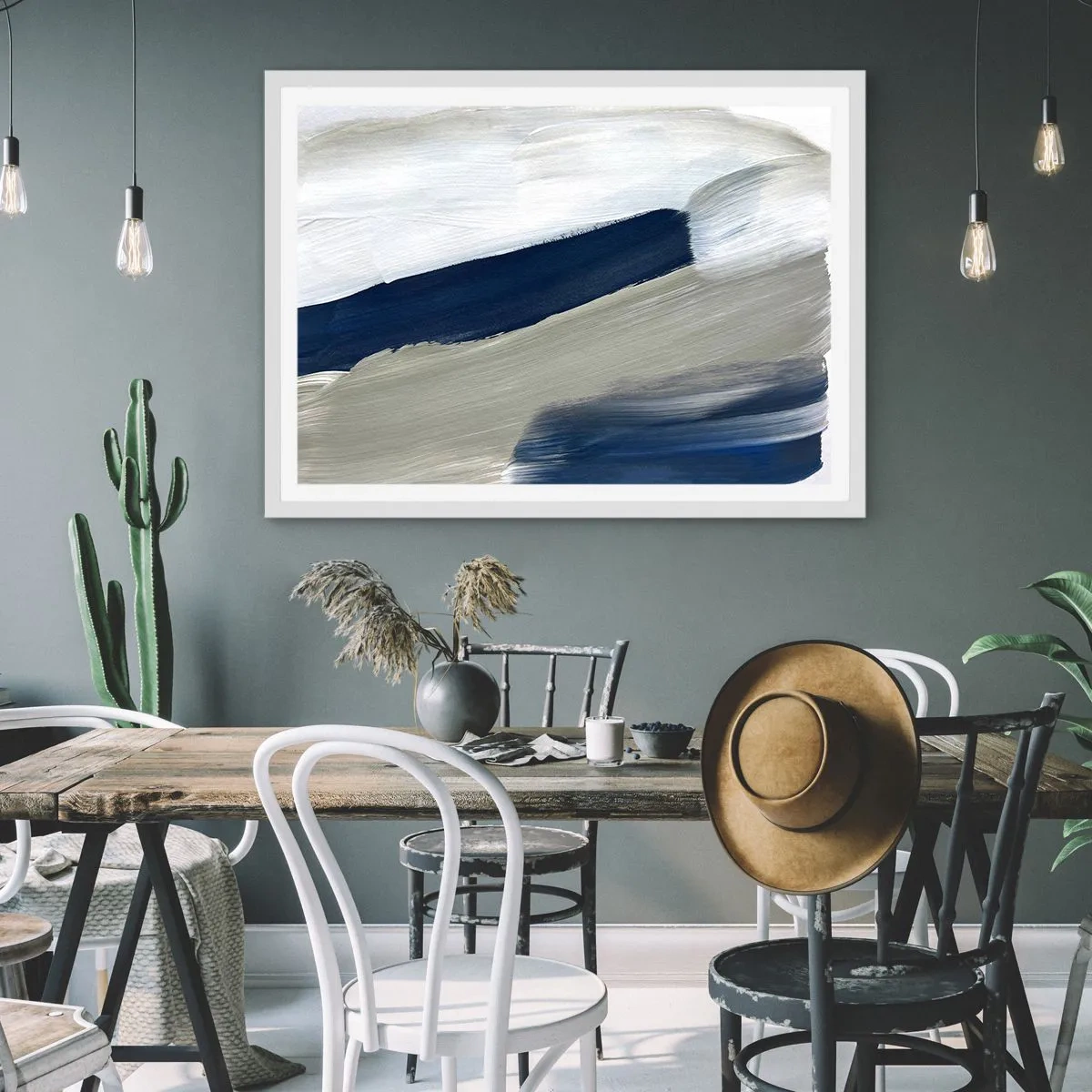 Poster in cornice bianca - Incontro con il bianco - 70x50 cm