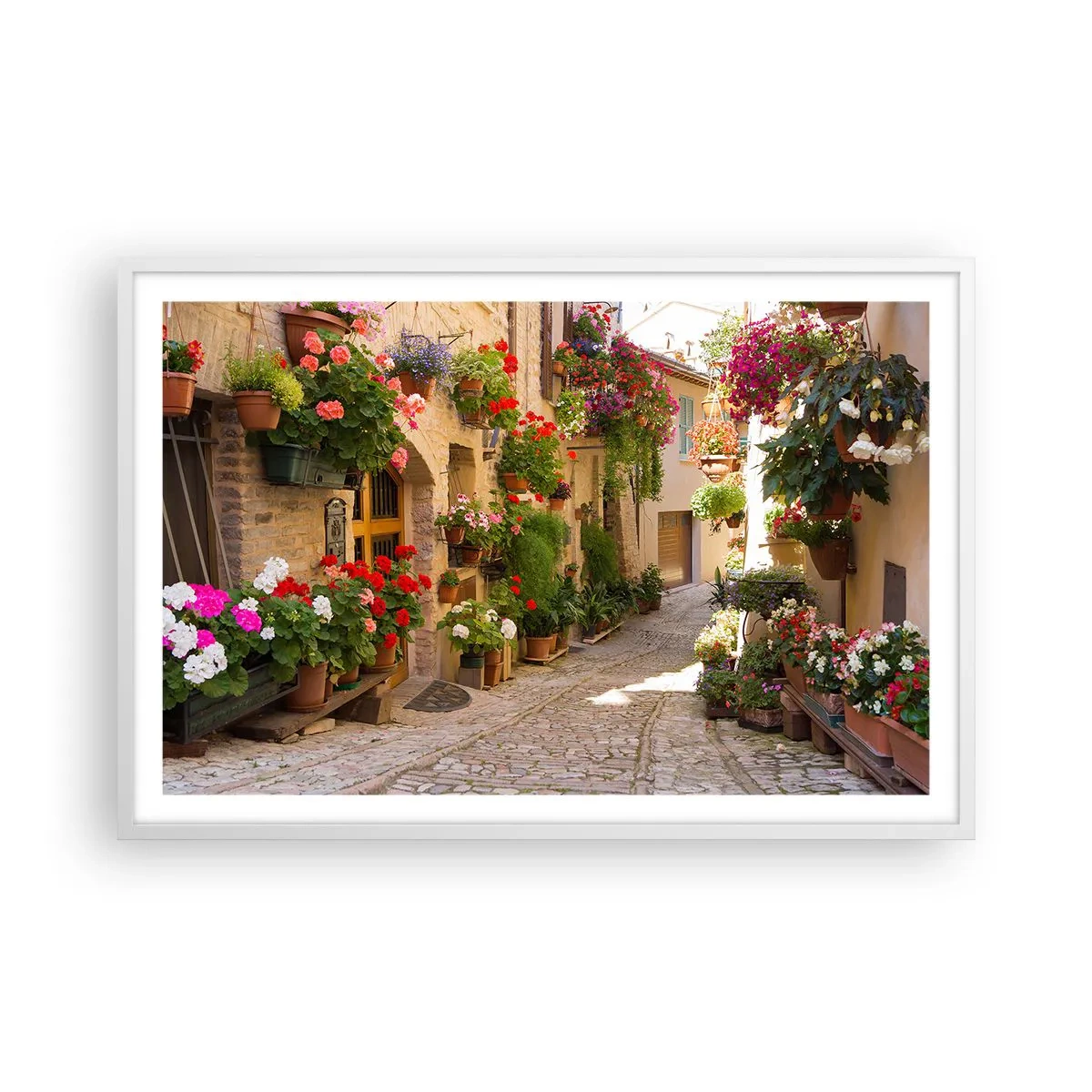 Poster in cornice bianca - Un'esplosione di fiori - 91x61 cm
