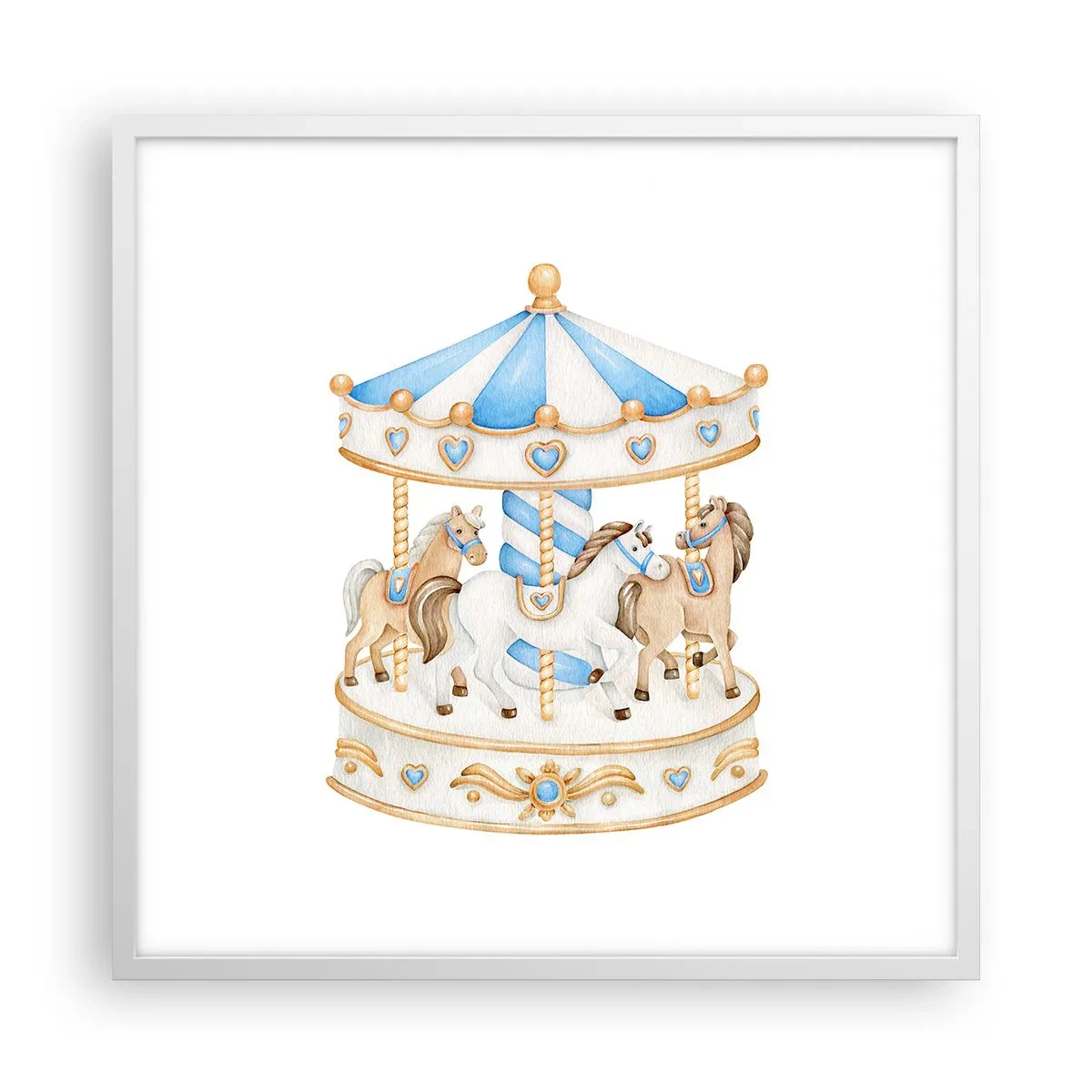 Poster in cornice bianca - Dolce infanzia - 60x60 cm