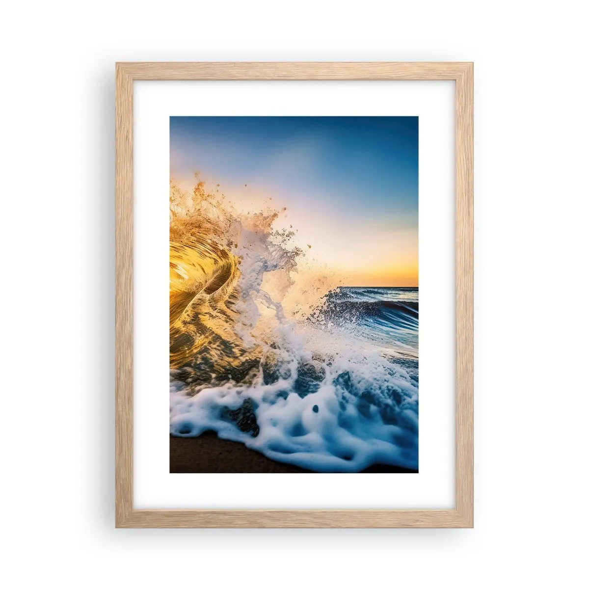 Poster in cornice rovere chiaro - Gioco sulla sabbia - 30x40 cm