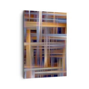 Quadro su tela - Stampe su Tela - Motivi geometrici astratti in colori pastello - 50x70cm - Tessute con la luce - Decorazione murale moderna per soggiorno e camera da letto ARTTOR