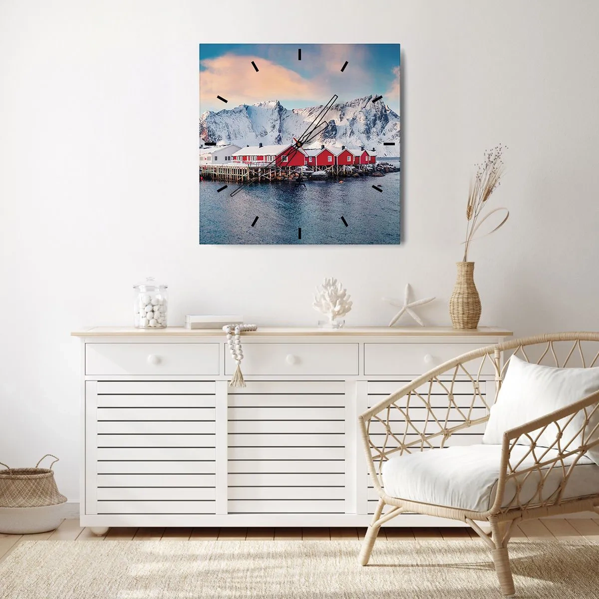 Orologio da parete - Orologio in Vetro - Atmosfera del nord - 30x30 cm