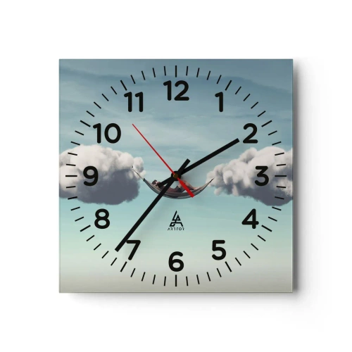 Orologio da parete - Orologio in Vetro - La felicità del momento - 40x40 cm