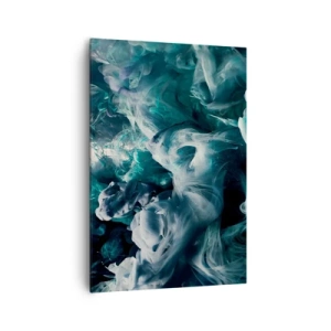 Quadro su tela - Stampe su Tela - Onde astratte dinamiche nelle tonalità del blu e del bianco - 70x100cm - Il movimento dei colori - Decorazione murale moderna per soggiorno e camera da letto ARTTOR