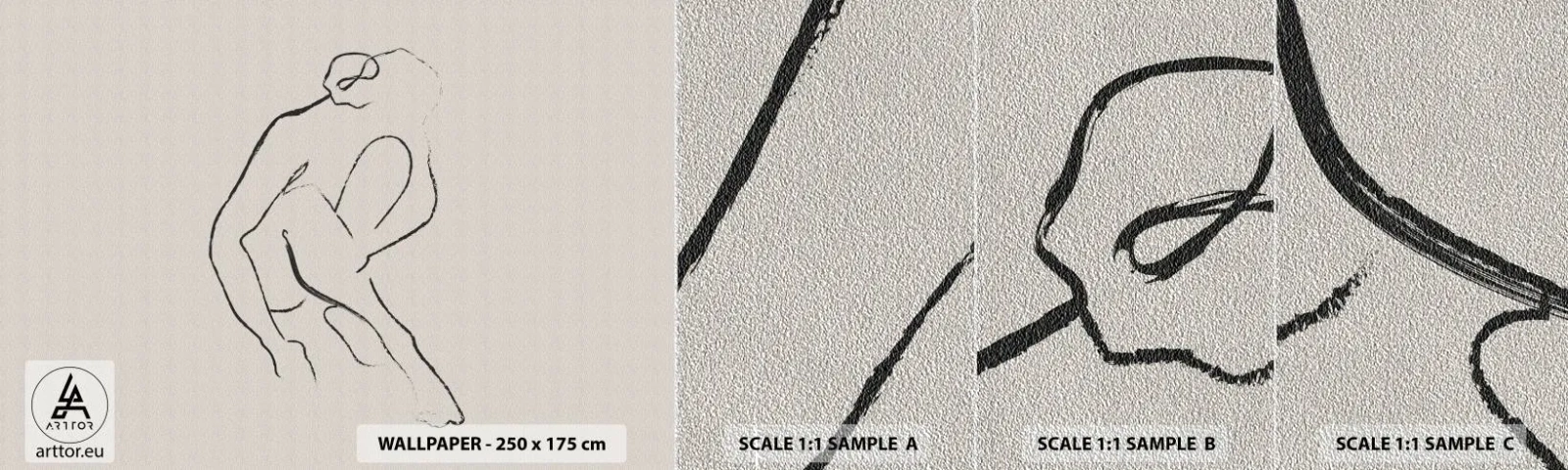 Campione di Fotomurale Premium Sand - Schizzo intimo - Minimalismo, Atto, Donna - 100x30 cm