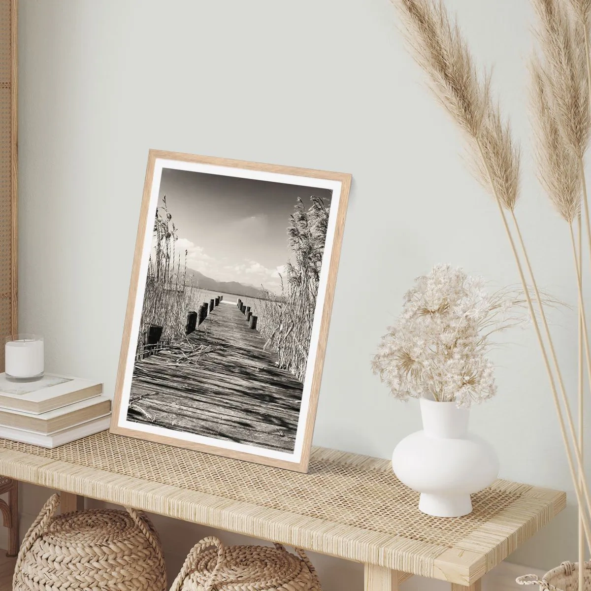 Poster in cornice rovere chiaro - Nel silenzio dell'erba - 40x50 cm