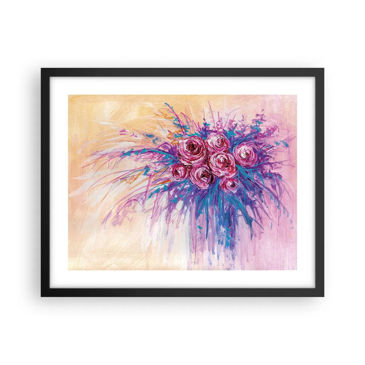 Poster in cornice nera - Fontana rosa - 50x40 cm