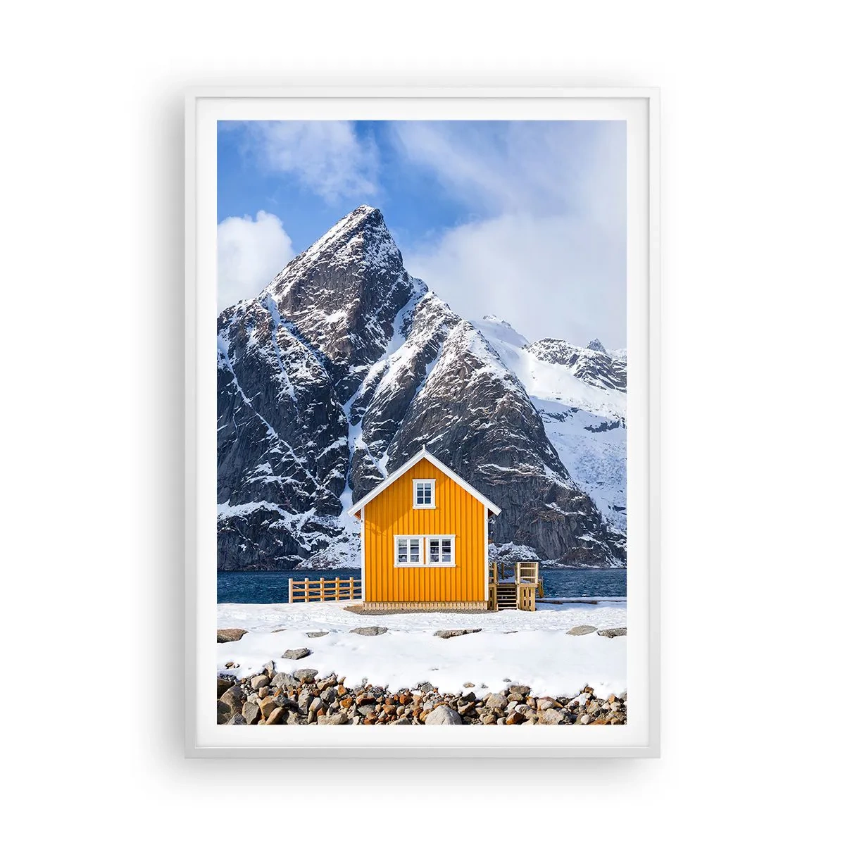 Poster in cornice bianca - Vacanze scandinave - 70x100 cm