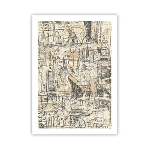 Poster - Motivo geometrico astratto nei toni del beige e del nero - 50x70cm - In attesa di essere decifrato - Decorazione murale moderna per soggiorno e camera da letto ARTTOR
