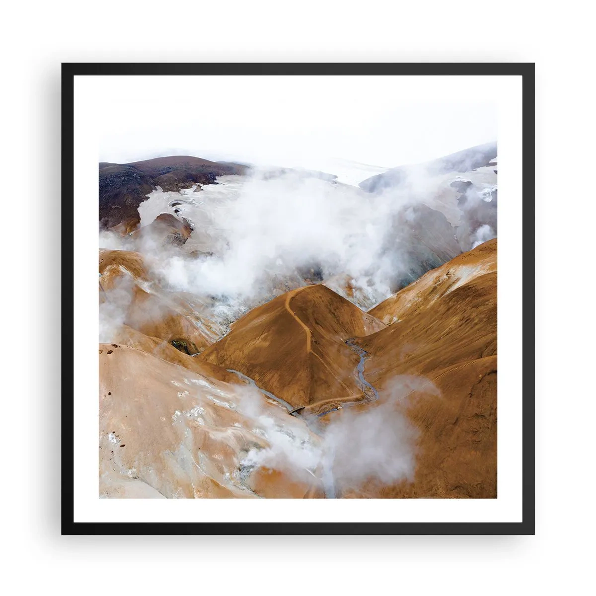 Poster in cornice nera - La bellezza severa dell'Islanda - 60x60 cm