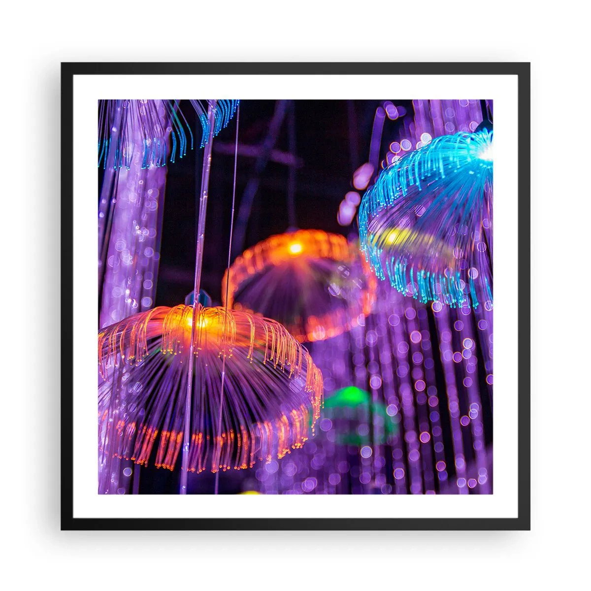 Poster in cornice nera - Fontane di luce - 60x60 cm