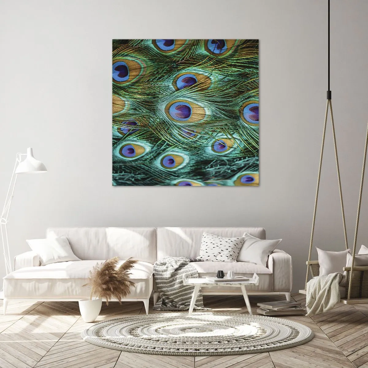 Quadro su tela - Stampe su Tela - Lo sguardo del pavone - 30x30 cm