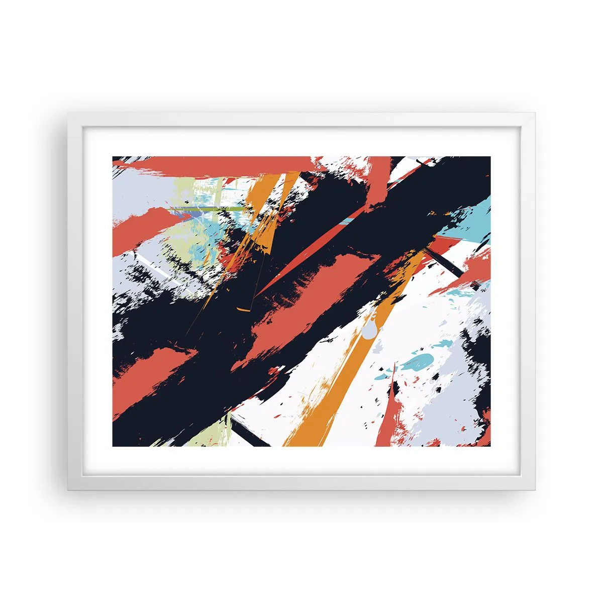 Poster in cornice bianca - Composizione dinamica - 50x40 cm