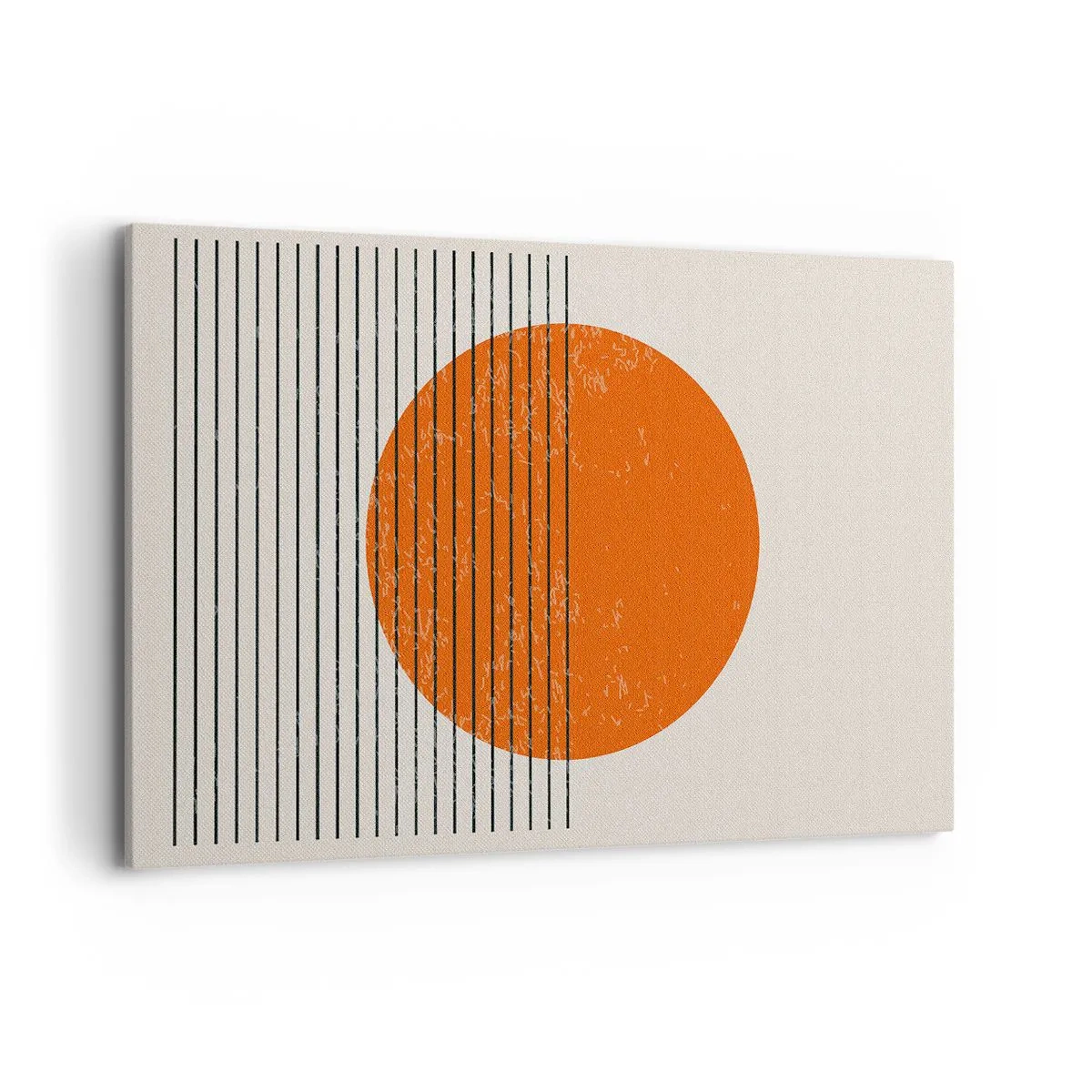 Quadro su tela - Stampe su Tela - Sole minimalista con linee geometriche - 120x80cm - Sempre il sole - Decorazione murale moderna per soggiorno e camera da letto ARTTOR