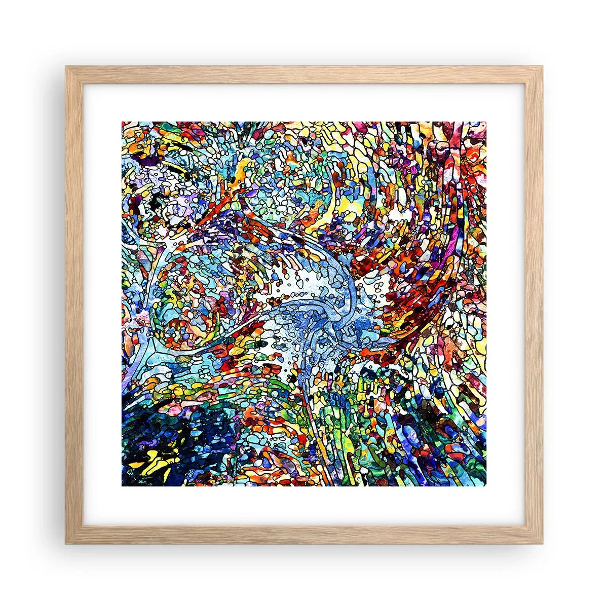 Poster in cornice rovere chiaro - Vetrate a gocce - 40x40 cm