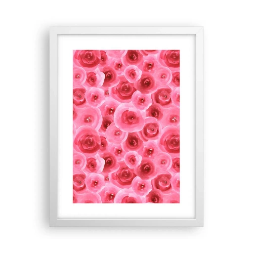 Poster in cornice bianca - Rose in alto e in basso - 30x40 cm