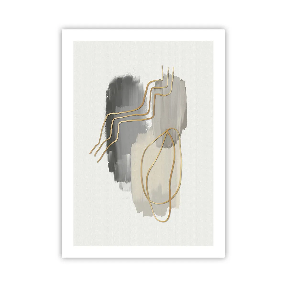Poster - Composizione astratta con linee e macchie di vernice - 50x70cm - Durata e movimento - Decorazione murale moderna per soggiorno e camera da letto ARTTOR