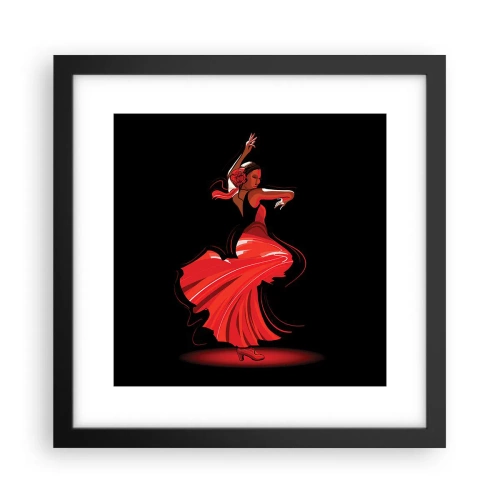 Poster in cornice nera - Lo spirito focoso del flamenco - 30x30 cm
