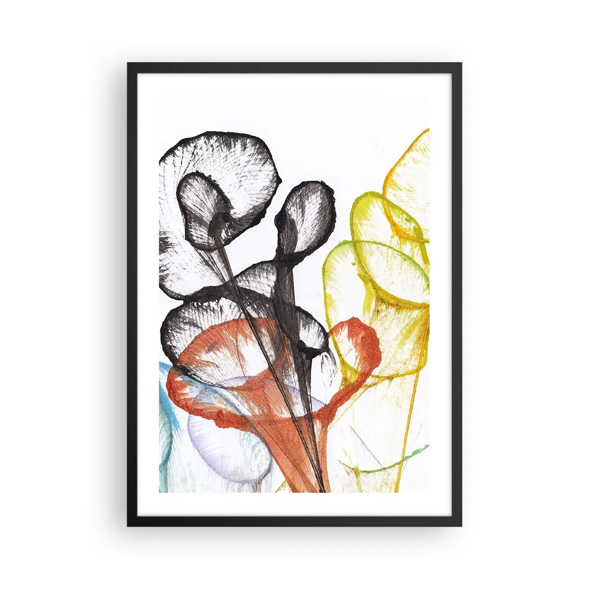 Poster in cornice nera - Fiori con l'anima - 50x70 cm