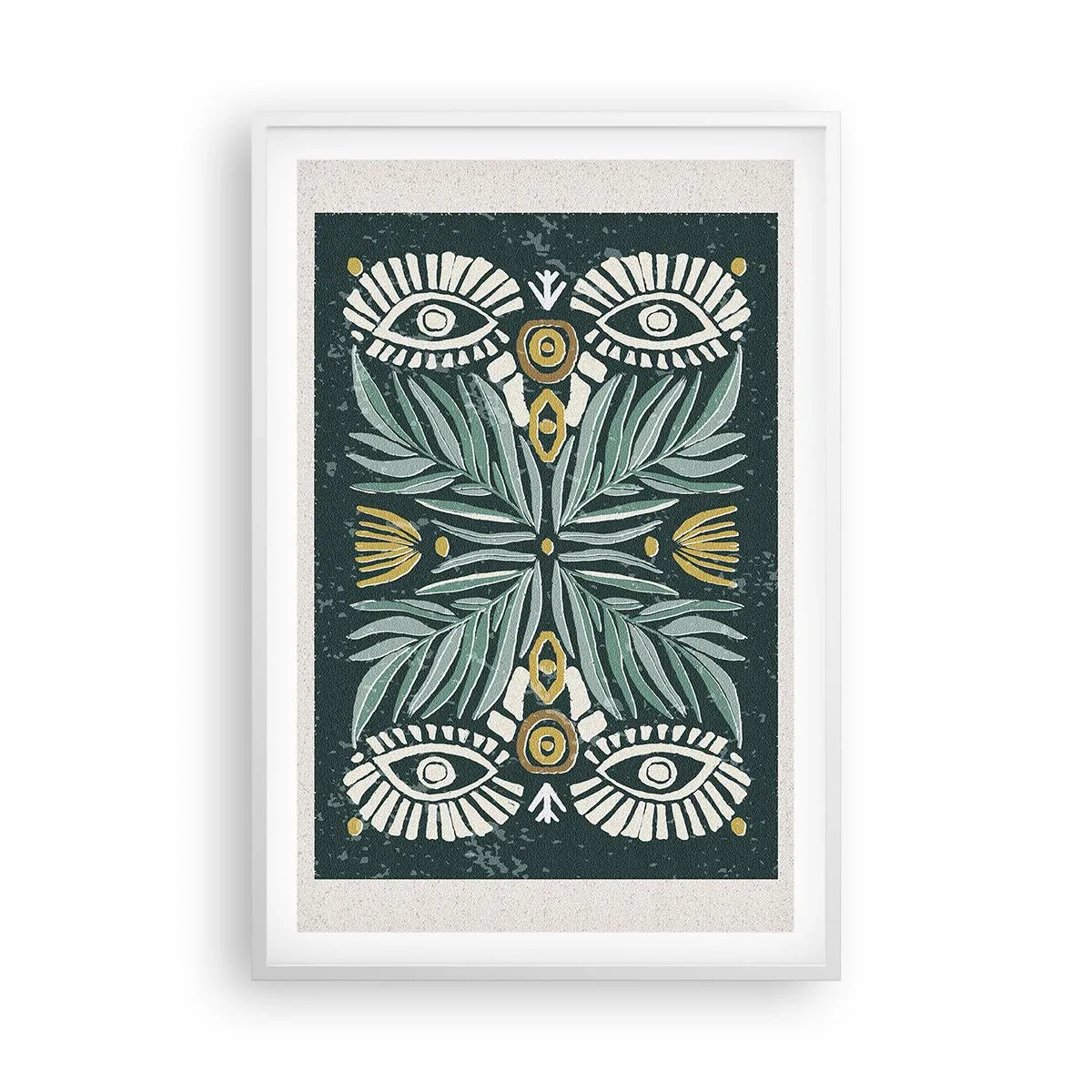 Poster in cornice bianca - Geometrie di arte popolare - 61x91 cm